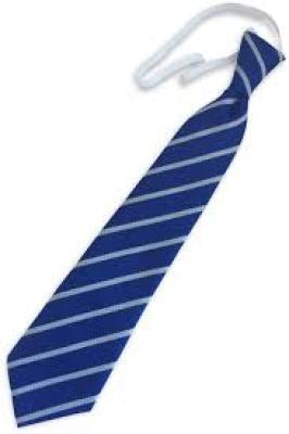 Royal Blue White Stripes Elastic School Ties